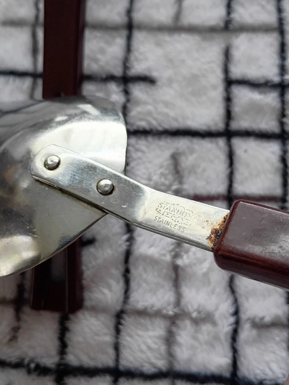 50s 60s Stanhome Vintage Stainless Steel Kitchen Utensil Set with Brown Handles